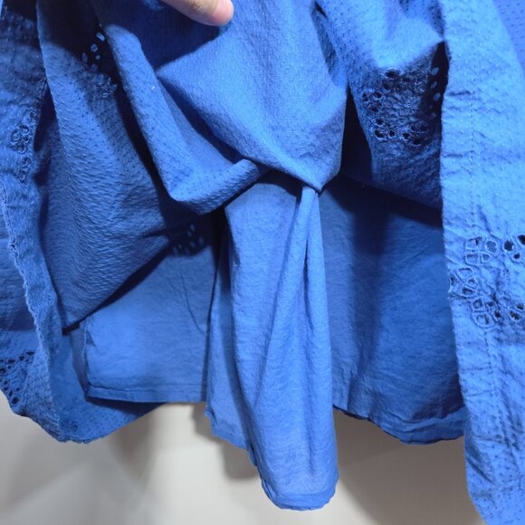 Gap Eyelet Scoop Neck Dress in Dazzling Blue - Picture 9 of 14